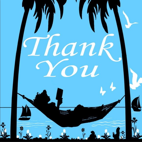 100 (2x2 Inch) Square Stickers, Hammock Girl, High Gloss, Thank You - Picture 2 of 2